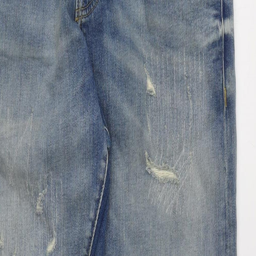 Scotch & Soda Mens Blue Cotton Blend Straight Jeans Size 32 in L32 in Regular Button