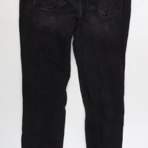 Denim & Co. Womens Grey Cotton Blend Tapered Jeans Size 16 L26 in Regular Zip