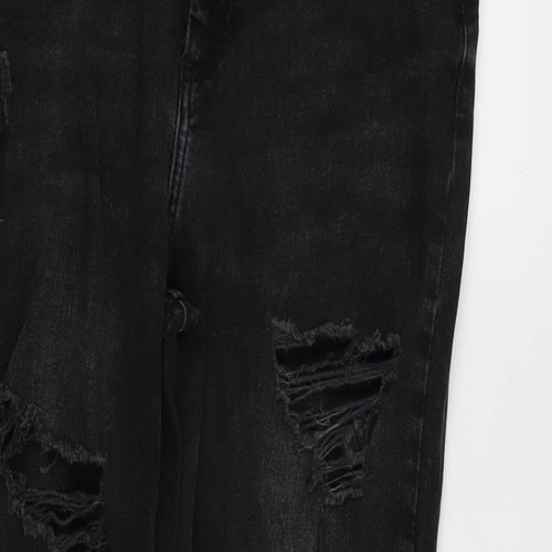 Denim & Co. Womens Grey Cotton Blend Tapered Jeans Size 16 L26 in Regular Zip