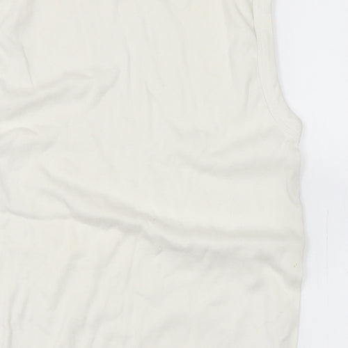 Diva Womens Ivory Cotton Basic T-Shirt Size S Crew Neck
