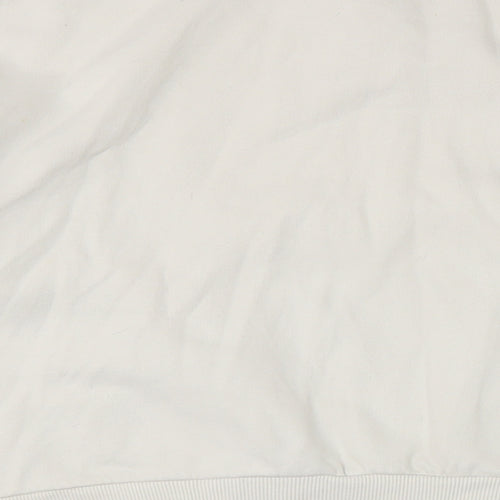 Pull&Bear Womens Ivory Cotton Pullover Sweatshirt Size S