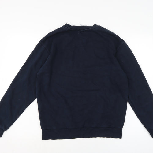 Zara Mens Blue Cotton Pullover Sweatshirt Size M