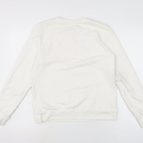 Karl Lagerfeld Womens White Cotton Pullover Sweatshirt Size S