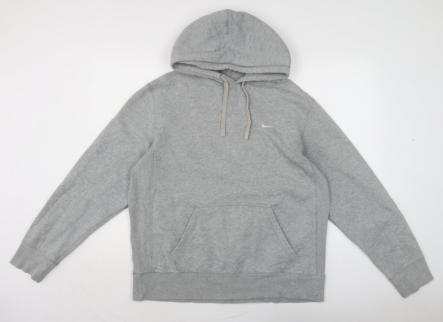 Nike Mens Grey Cotton Pullover Hoodie Size L