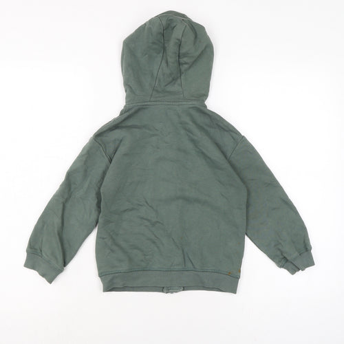 Marks and Spencer Boys Green Cotton Full Zip Hoodie Size 5-6 Years