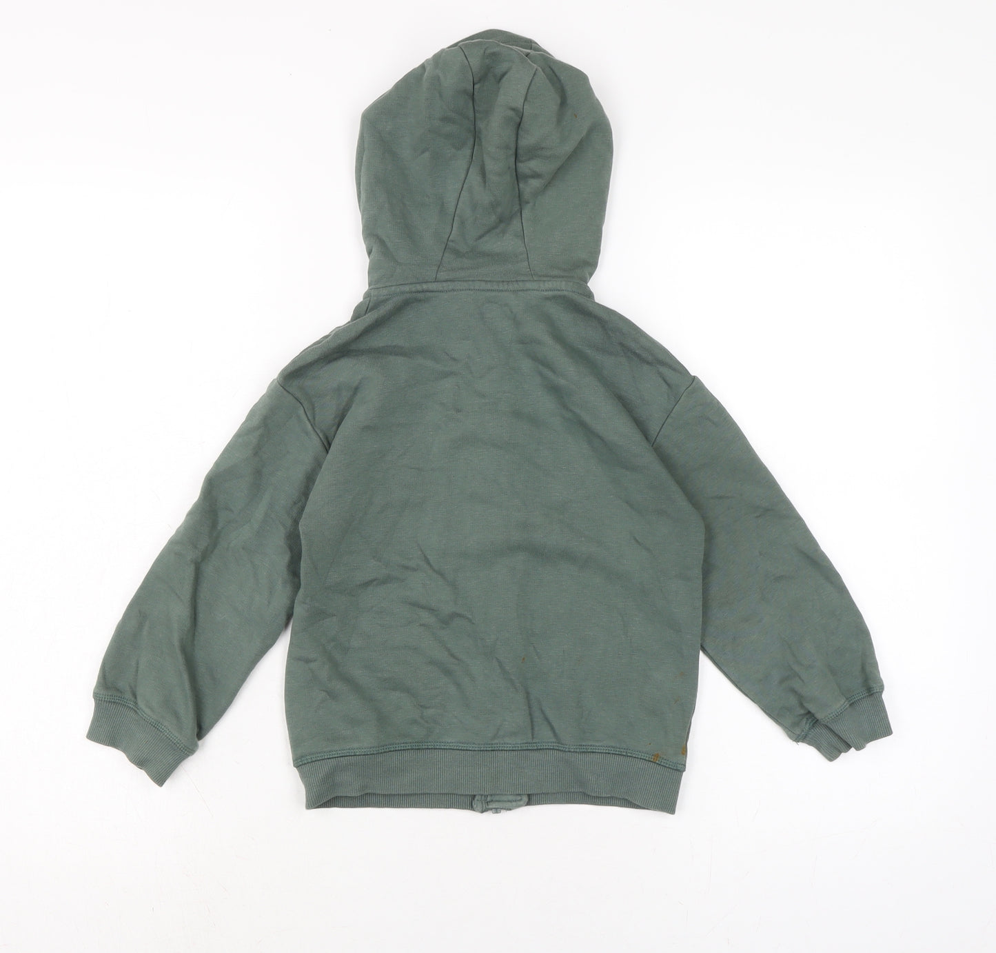 Marks and Spencer Boys Green Cotton Full Zip Hoodie Size 5-6 Years