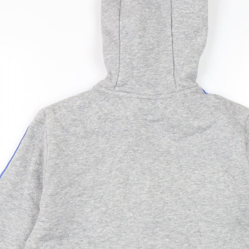 adidas Boys Grey Cotton Full Zip Hoodie Size 9-10 Years