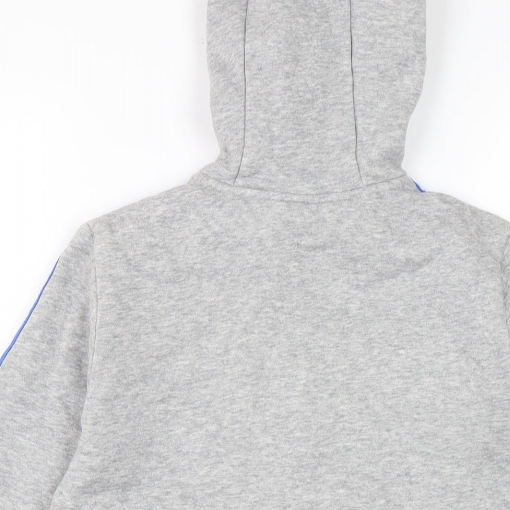 adidas Boys Grey Cotton Full Zip Hoodie Size 9-10 Years