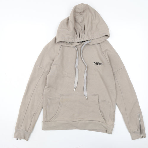 MDV Womens Beige Cotton Pullover Sweatshirt Size 8 - Zipped cuffs.