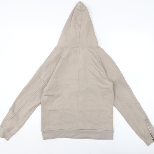 MDV Womens Beige Cotton Pullover Sweatshirt Size 8 - Zipped cuffs.