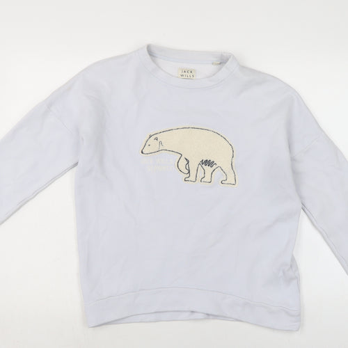 Jack Wills Womens Blue Cotton Pullover Sweatshirt Size 8