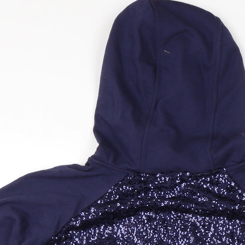 Isaacmizrahilive Womens Blue Cotton Full Zip Hoodie Size 3XL