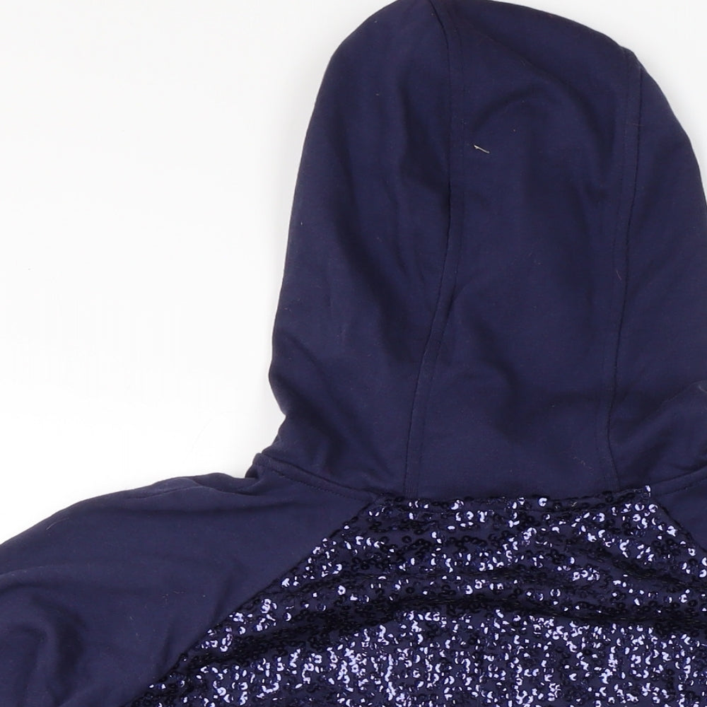 Isaacmizrahilive Womens Blue Cotton Full Zip Hoodie Size 3XL