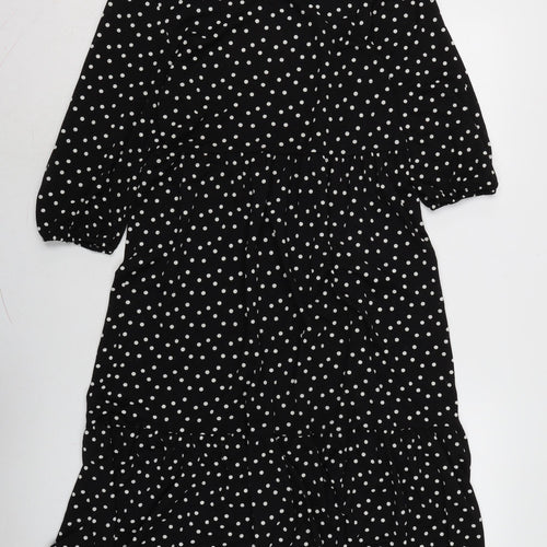 Zara Womens Black Polyester Shift Size S Crew Neck
