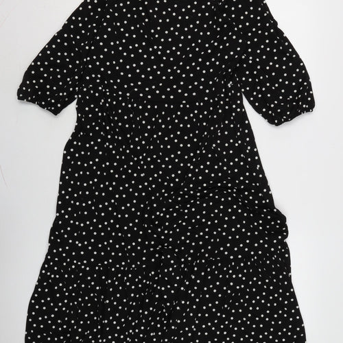 Zara Womens Black Polyester Shift Size S Crew Neck