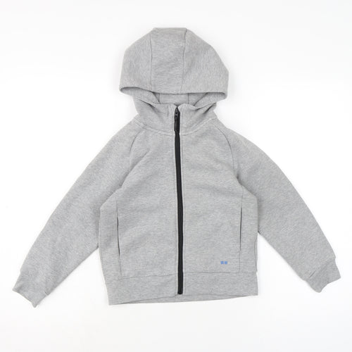 Uniqlo Boys Grey Cotton Full Zip Hoodie Size 5-6 Years