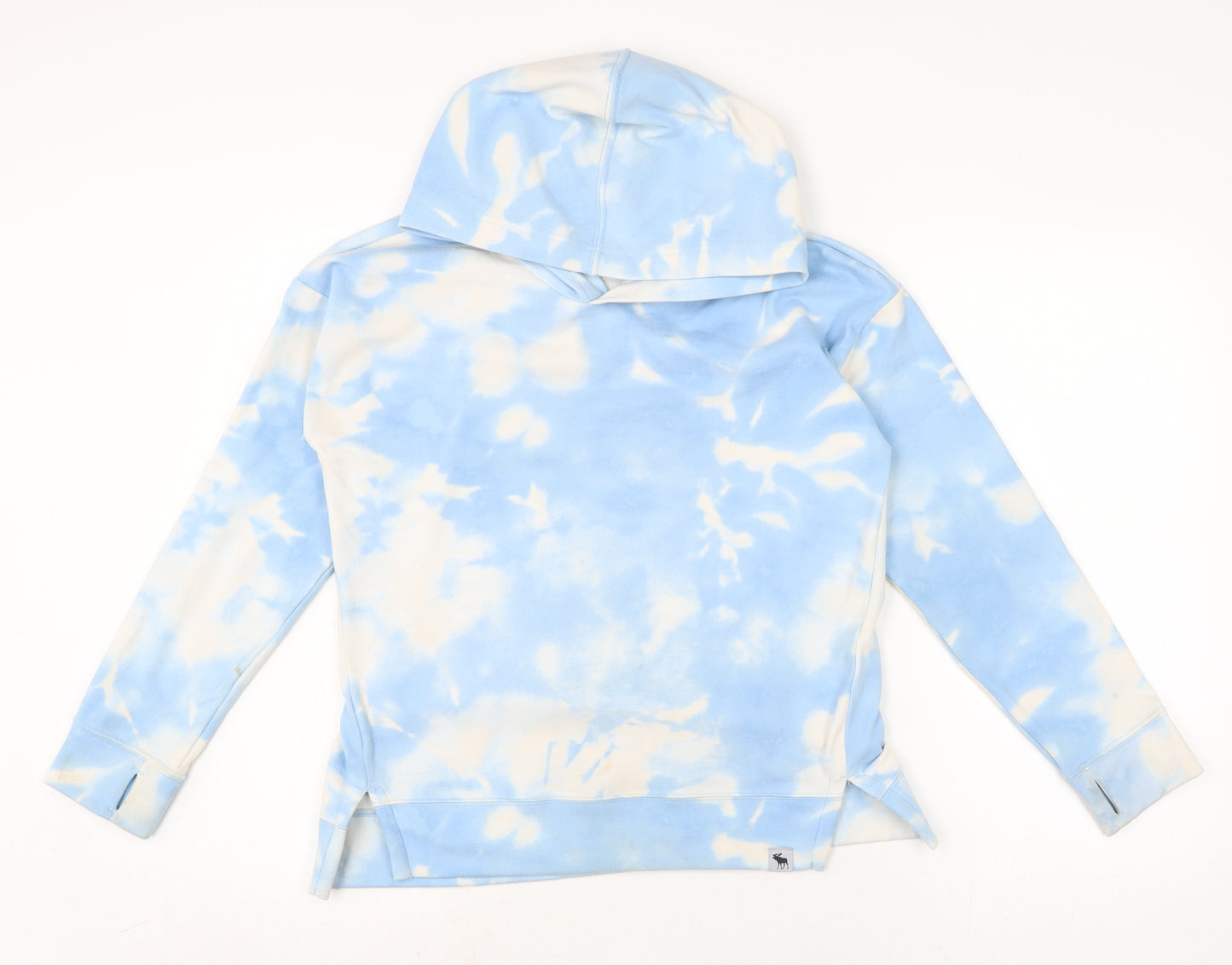 Abercrombie Active Girls Blue Cotton Pullover Hoodie Size 12-13 Years