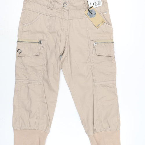 Nononsense Womens Beige Cotton Cargo Trousers Size 16 L20 in Regular
