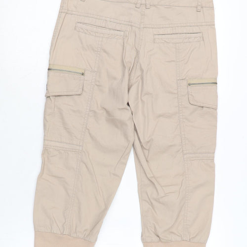 Nononsense Womens Beige Cotton Cargo Trousers Size 16 L20 in Regular