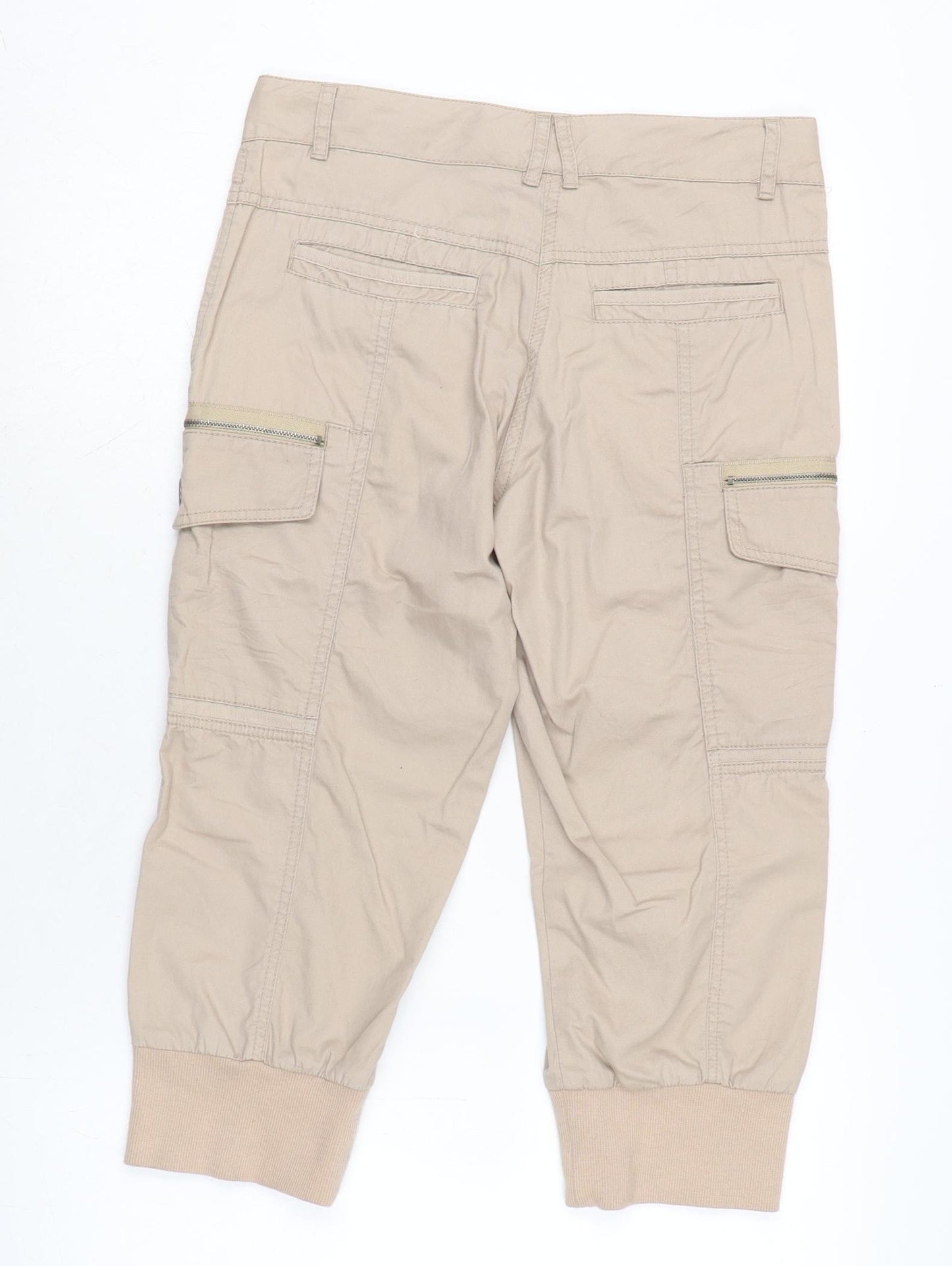 Nononsense Womens Beige Cotton Cargo Trousers Size 16 L20 in Regular