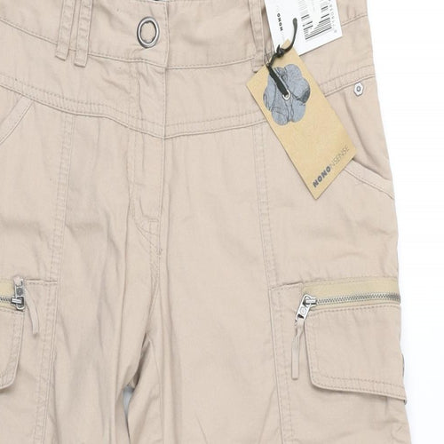 Nononsense Womens Beige Cotton Cargo Trousers Size 16 L20 in Regular