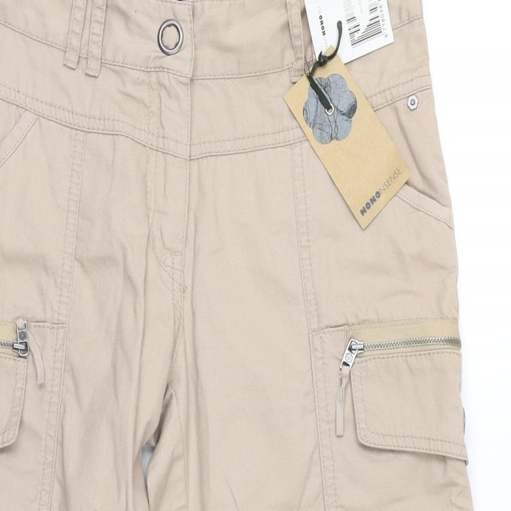 Nononsense Womens Beige Cotton Cargo Trousers Size 16 L20 in Regular