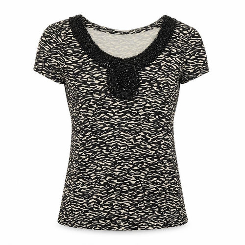 Plantet Womens Black Acrylic Basic T-Shirt Size XS Boat Neck