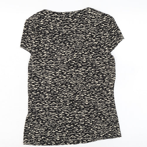 Plantet Womens Black Acrylic Basic T-Shirt Size XS Boat Neck