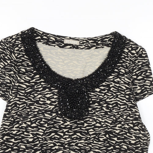Plantet Womens Black Acrylic Basic T-Shirt Size XS Boat Neck