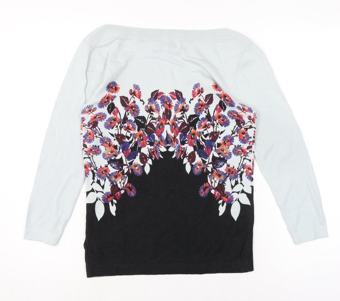 NEXT Womens Multicoloured Boat Neck Floral Cotton Pullover Jumper Size 8
