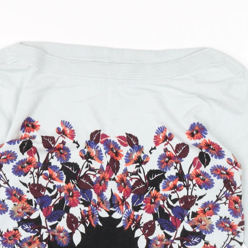 NEXT Womens Multicoloured Boat Neck Floral Cotton Pullover Jumper Size 8
