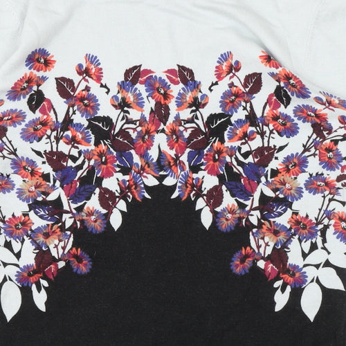 NEXT Womens Multicoloured Boat Neck Floral Cotton Pullover Jumper Size 8