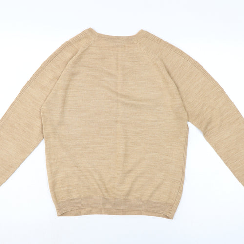 Dorothy Perkins Womens Beige Crew Neck Acrylic Pullover Jumper Size 12