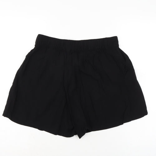 H&M Womens Black Viscose Basic Shorts Size 12 Regular