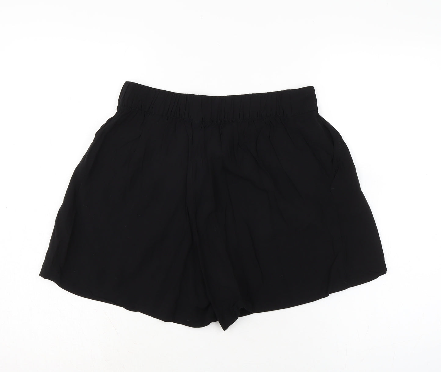 H&M Womens Black Viscose Basic Shorts Size 12 Regular