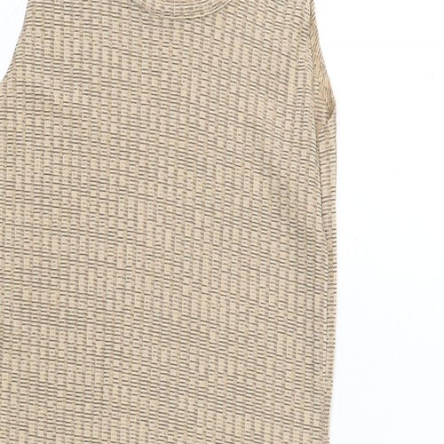 Boohoo Womens Beige Nylon Bodycon Size 12 Boat Neck