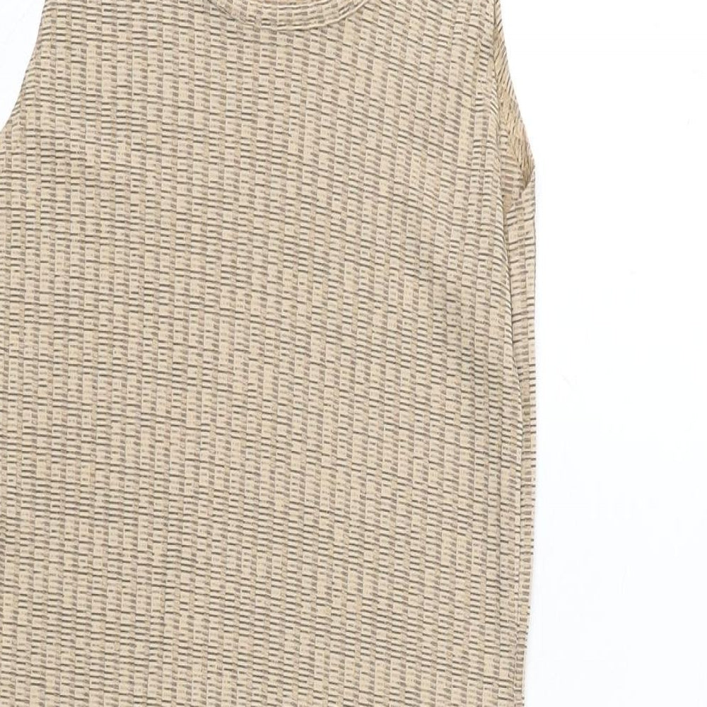 Boohoo Womens Beige Nylon Bodycon Size 12 Boat Neck