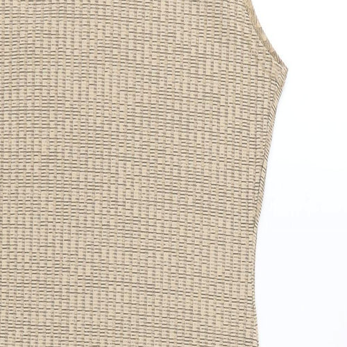 Boohoo Womens Beige Nylon Bodycon Size 12 Boat Neck