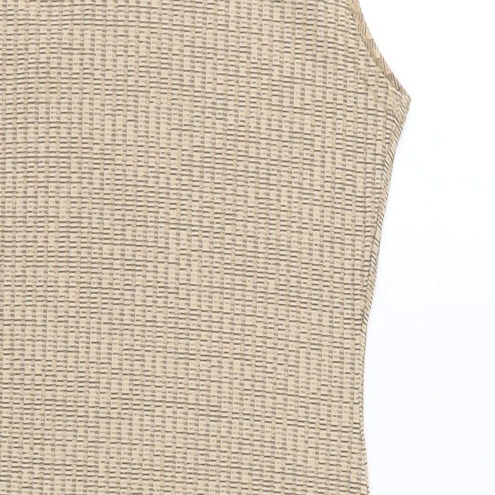 Boohoo Womens Beige Nylon Bodycon Size 12 Boat Neck