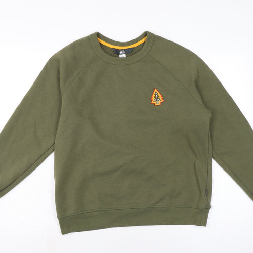 Reicoop Mens Green Cotton Pullover Sweatshirt Size S
