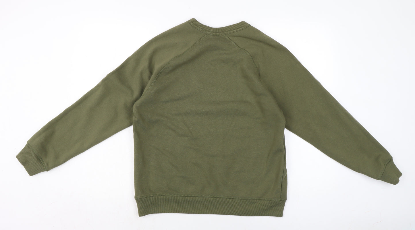 Reicoop Mens Green Cotton Pullover Sweatshirt Size S
