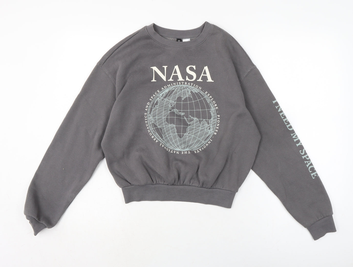 Divided Womens Grey Cotton Pullover Sweatshirt Size S
