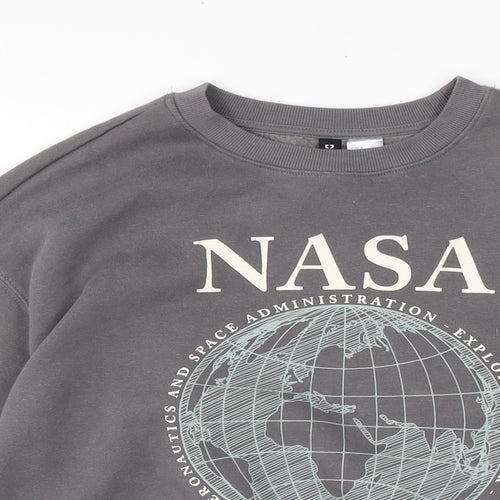 Divided Womens Grey Cotton Pullover Sweatshirt Size S