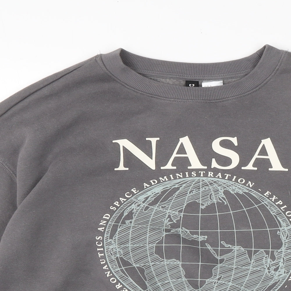 Divided Womens Grey Cotton Pullover Sweatshirt Size S
