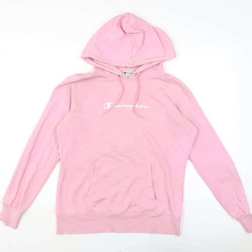 Champion Womens Pink Cotton Pullover Hoodie Size L
