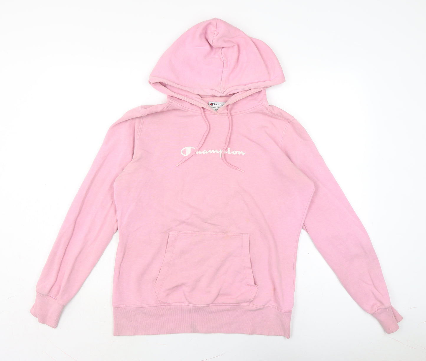 Champion Womens Pink Cotton Pullover Hoodie Size L