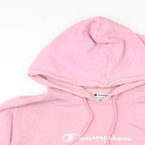Champion Womens Pink Cotton Pullover Hoodie Size L