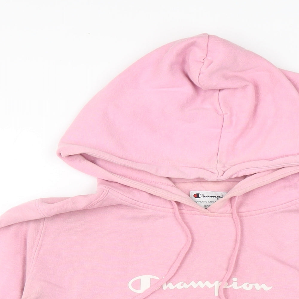 Champion Womens Pink Cotton Pullover Hoodie Size L