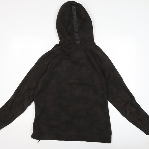 Free The Future Mens Brown Camouflage Cotton Pullover Hoodie Size S - Zip detail to side.