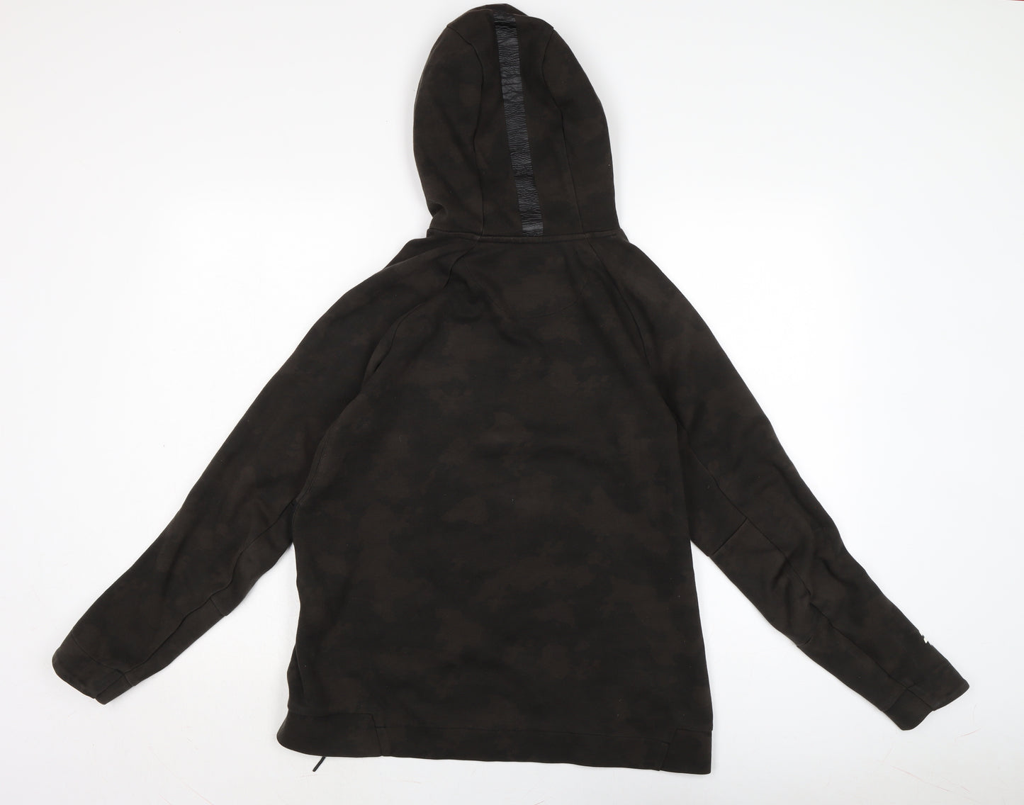 Free The Future Mens Brown Camouflage Cotton Pullover Hoodie Size S - Zip detail to side.